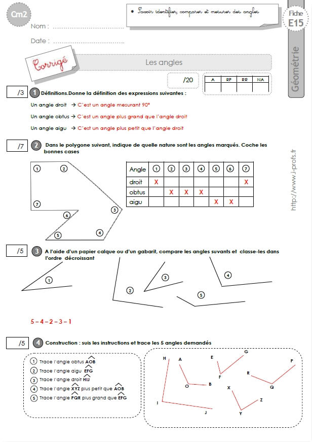 Les angles - CM2 - Cours Mathématiques - Kartable