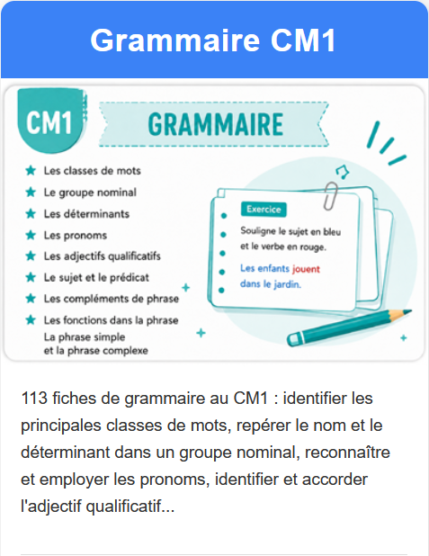 Grammaire CM1