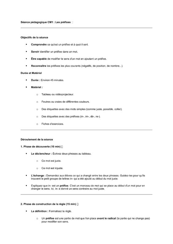 seance cm1 les préfixes
