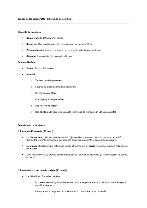 seance cm2 Construire des cercles