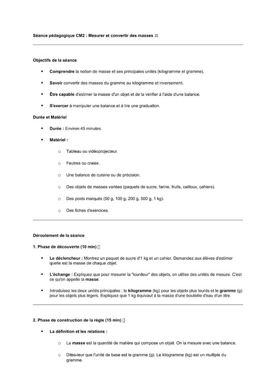 seance cm2 Mesures de masse-convertir