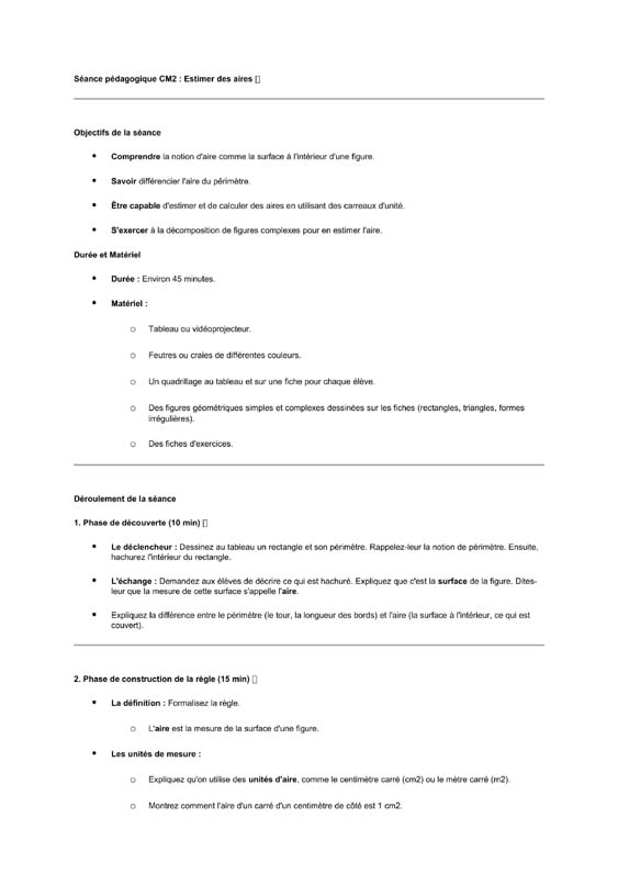 seance cm2 Mesures d’aires-estimer