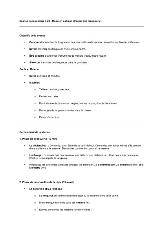 seance cm2 Mesures de longueurs-estimer et tracer