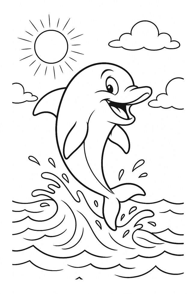 coloriages gratuits animaux aquatiques le dauphin