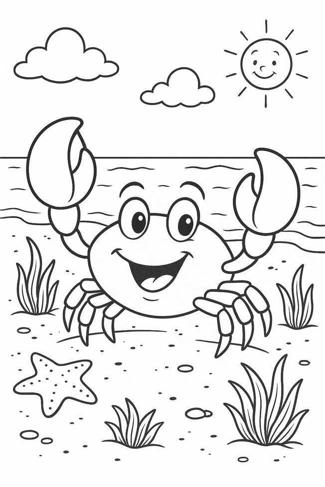 coloriages gratuits animaux aquatiques le crabe