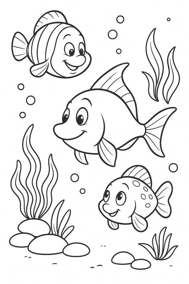 coloriages gratuits animaux aquatiques les poissons