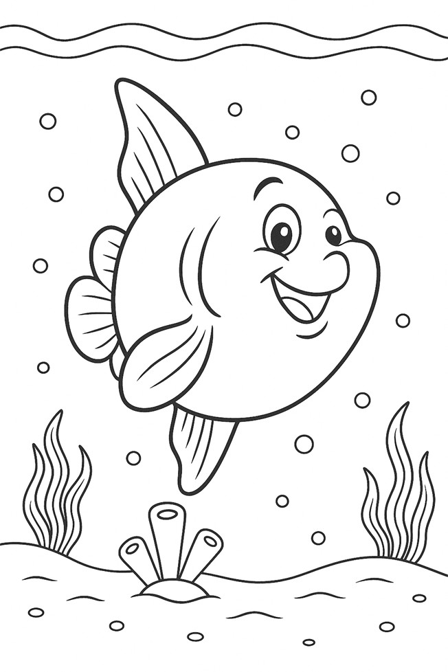 coloriages gratuits animaux aquatiques le poisson lune