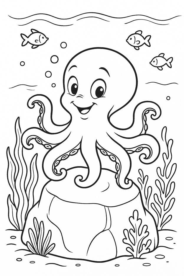 coloriages gratuits animaux aquatiques la pieuvre
