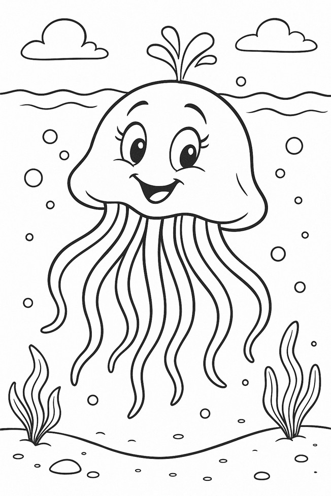 coloriages gratuits animaux aquatiques la meduse