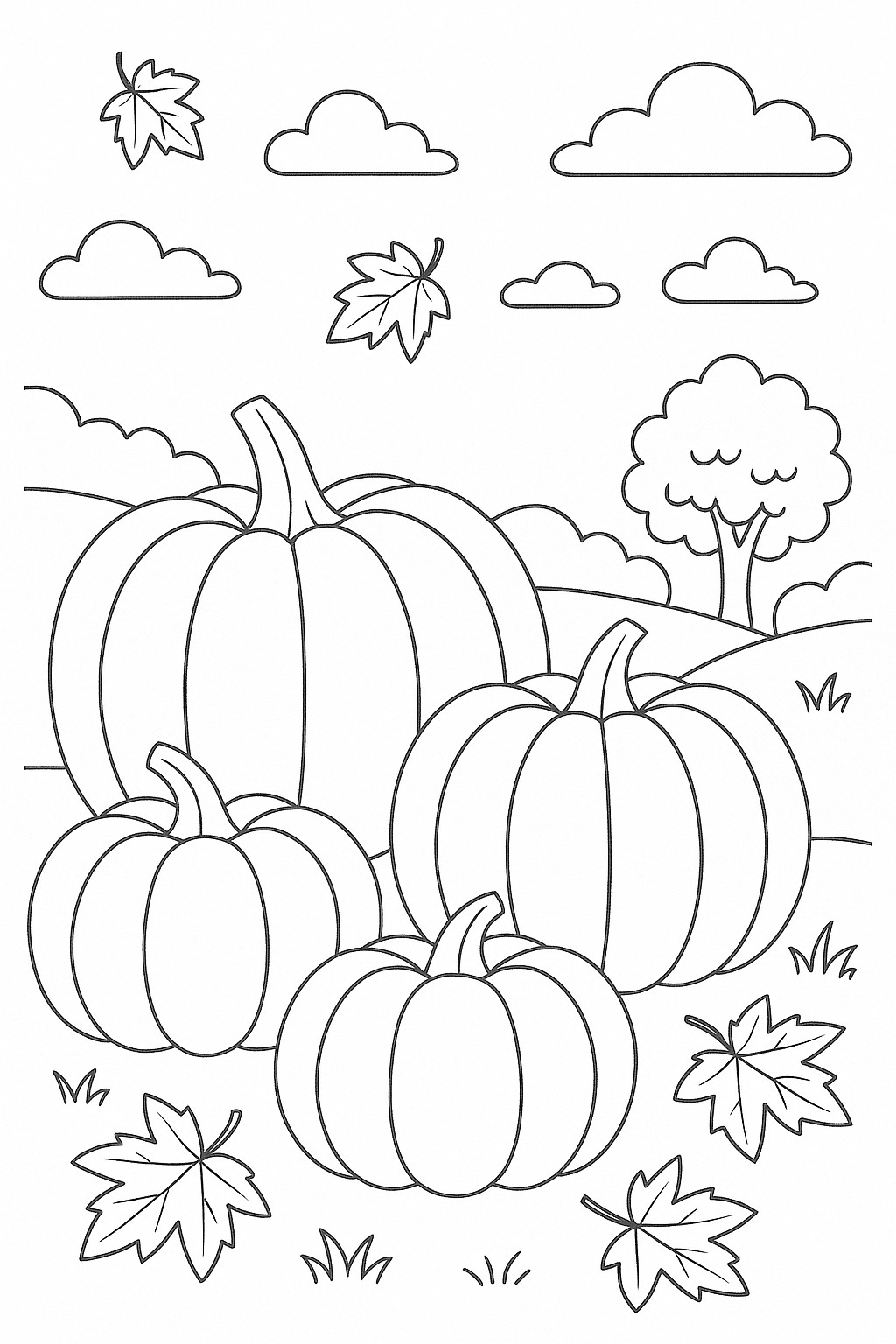 coloriage d'automne gratuit citrouille d'automne