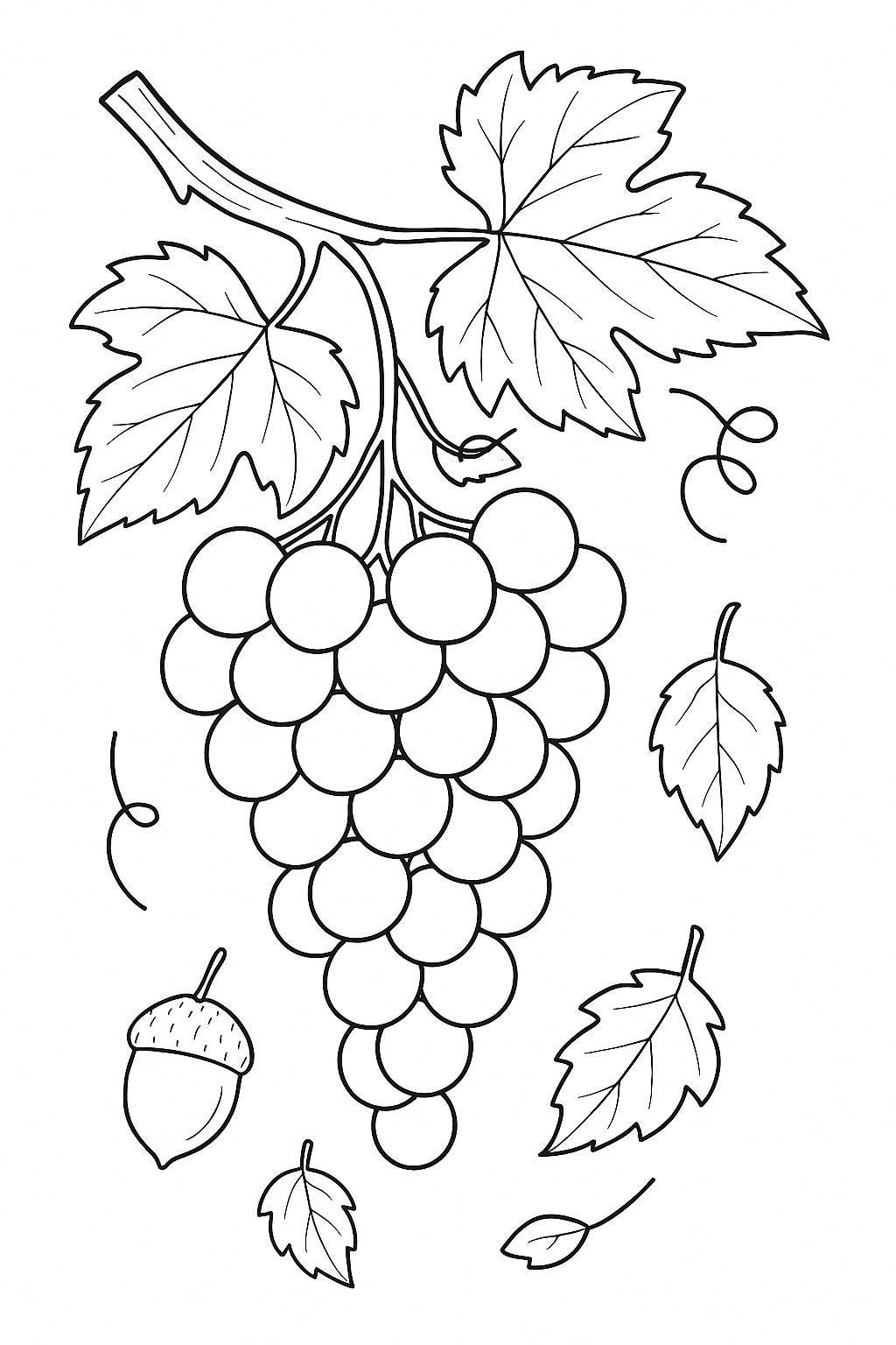 coloriage d'automne gratuit raisin d'automne