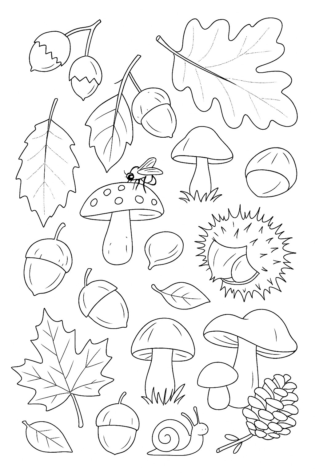 coloriage d'automne gratuit fruit d'automne