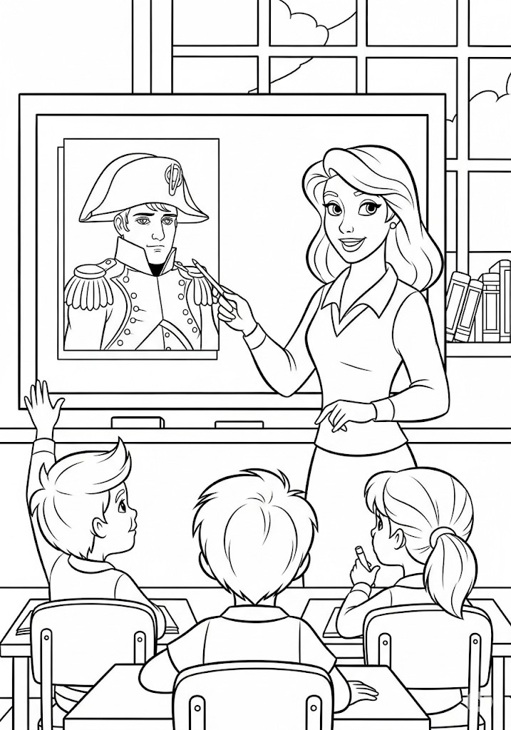 coloriage gratuit lecon d'histoire