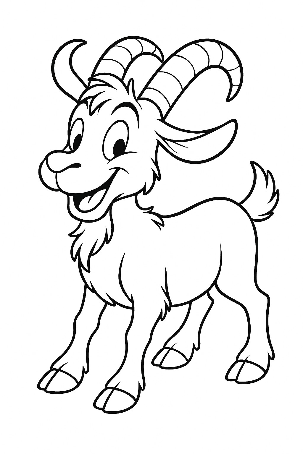 coloriages gratuits sur les animaux de la ferme un bouc a colorier