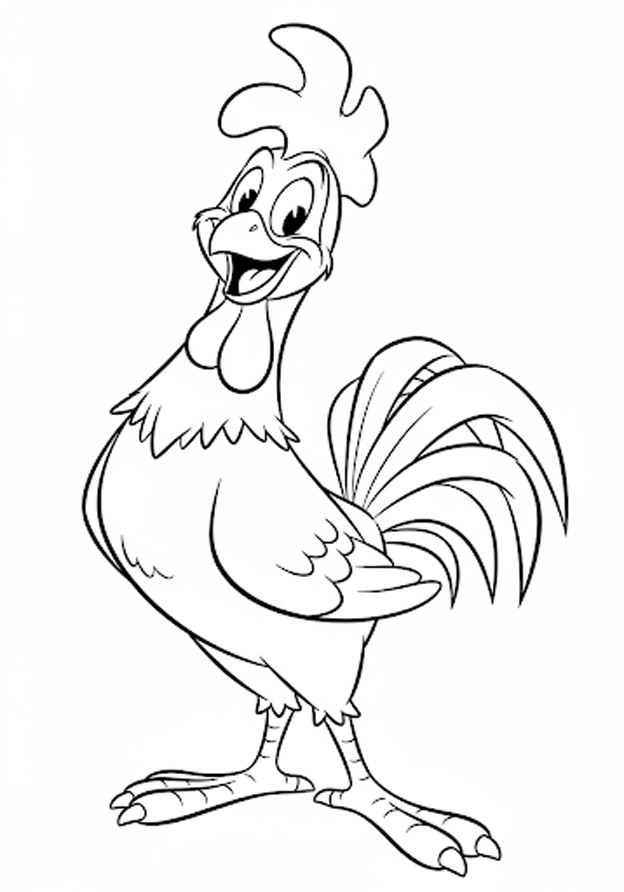 coloriages gratuits sur les animaux de la ferme un coq a colorier