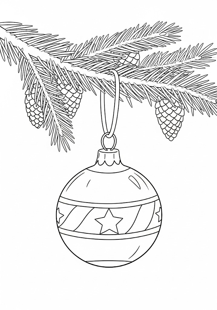 coloriages de noel une boule de noel