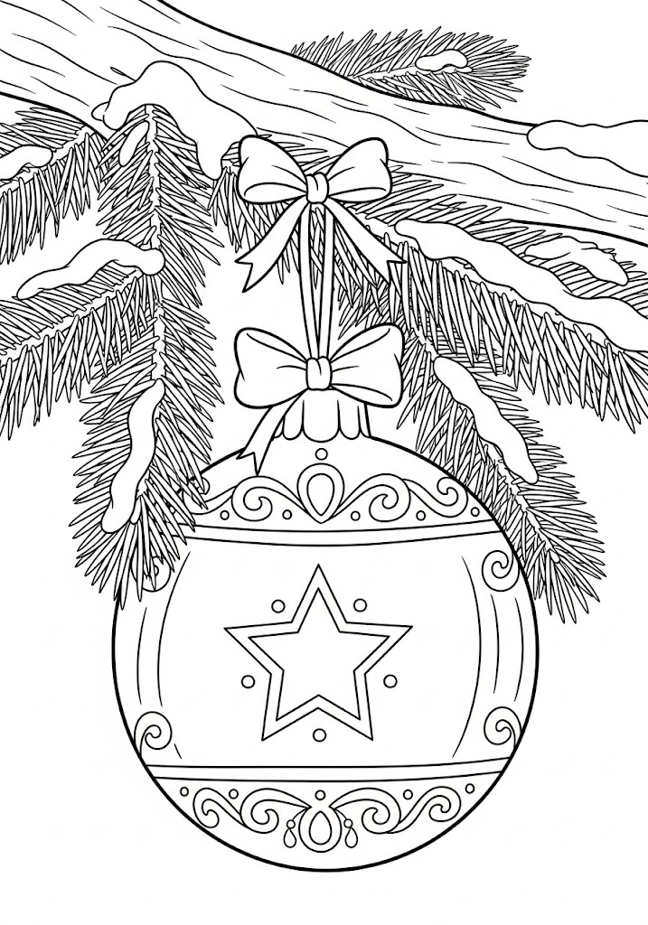 coloriages de noel une boule de noel