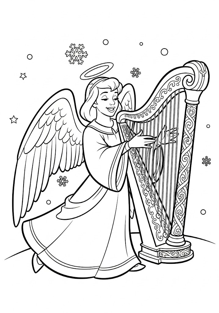 coloriages de noel un ange de noel