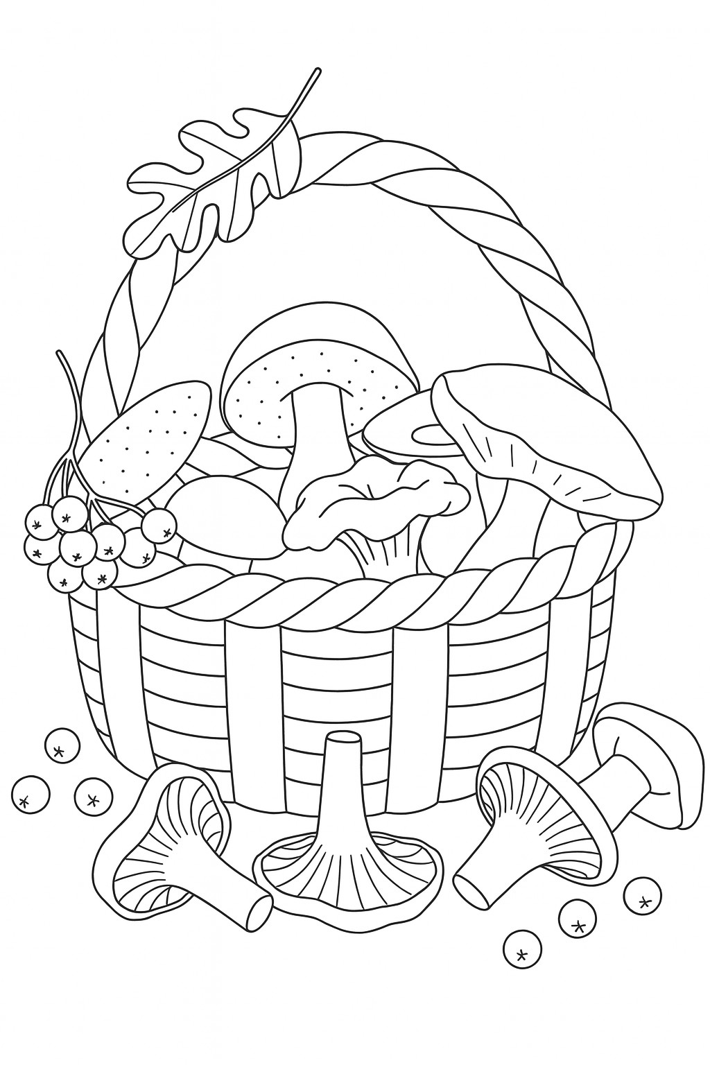 Panier de champignons d'automne