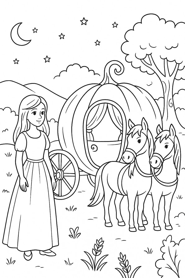 Cendrillon à colorier