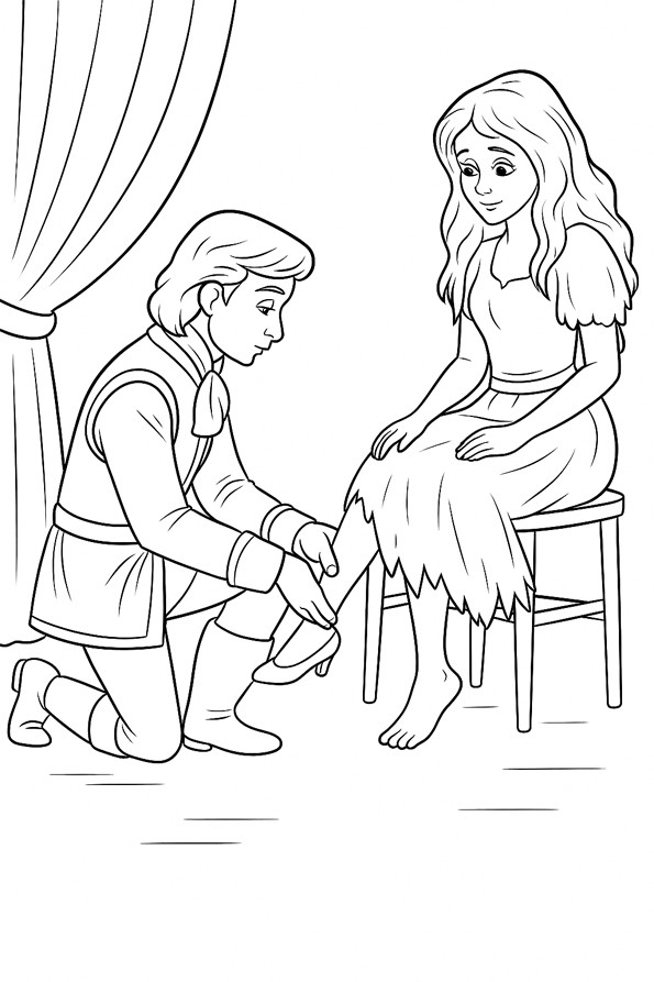 Conte de fées à colorier