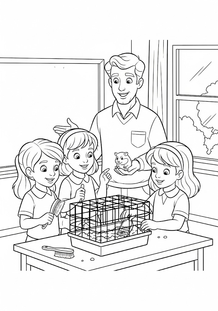 Coloriage sur l'école