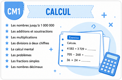 Fiches de numération-calcul ce2